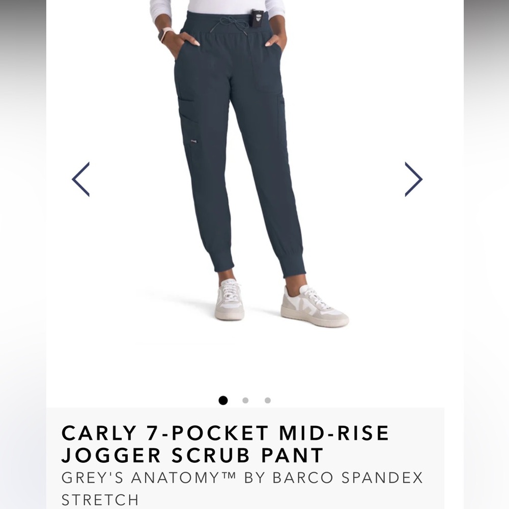 Grey's Anatomy Black Cargo Jogger Srubs with Multiple Pockets